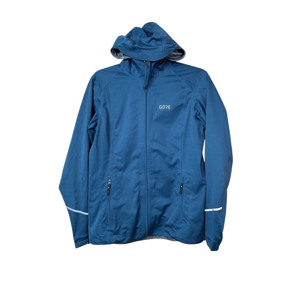 Gore Wear Womens Gore-Tex Hooded Jacket Blue Full Zip Athletic 100071 Size M